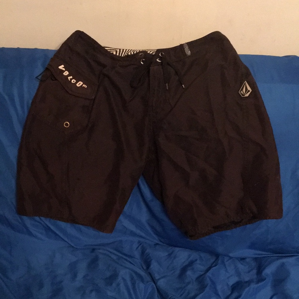 Volcom Black Board Shorts Relaxed Fit Swimwear